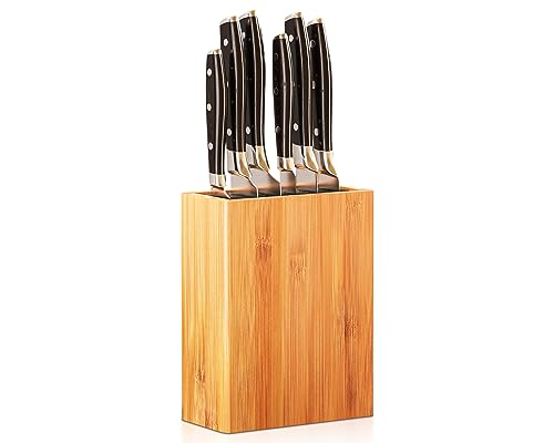 RedCall Kitchen Knife Holder for Drawer Solid Wood Universal Knife Block  Without Knives,Bamboo home & chef Knife in-Drawer Organizer Insert,Premium