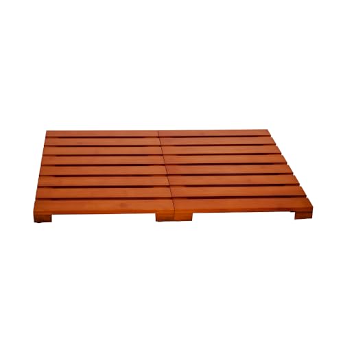 Domax Bamboo Bath Mat for Bathroom - Shower Mat Non Slip Waterproof Wooden  Shower Floor Mat for Doorway Sauna Spa Yard Patio Pool Outdoor Use