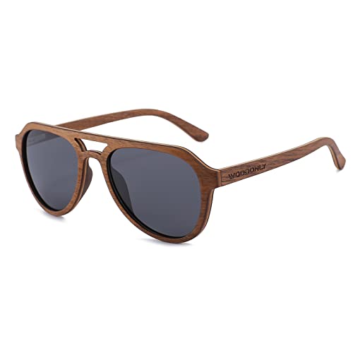 ANDWOOD Wood Sunglasses Polarized for Men Women | UV Protection Wooden  Bamboo Frame Mirrored Sun Glasses