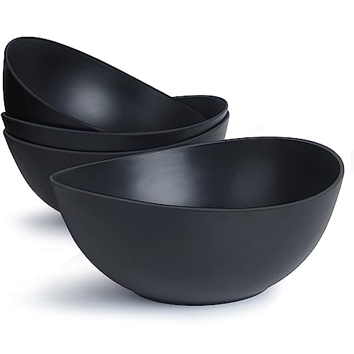 Plastic Bowls Set Of 5 Unbreakable Pasta Bowls Reusable Cereal Bowls 18 Oz  Large Bowl For Salad, Pasta, Rice, Noodles, Soup Bowls (blue)