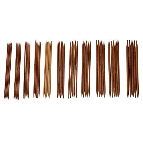 55pcs Bamboo Knitting Needles Set, 11 Sizes 5.1in Double Pointed