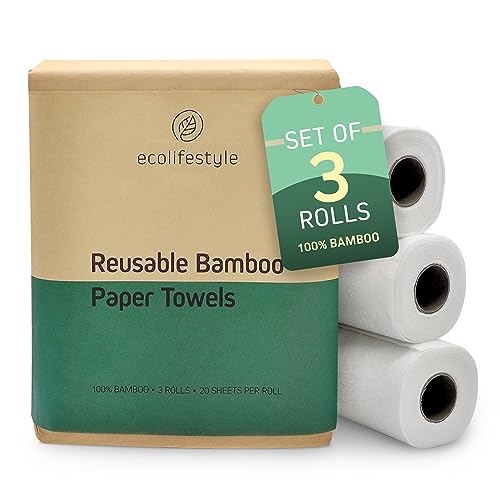 KitchLife Reusable Bamboo Paper Towels - 1 Roll 4 Months Supply, Blue,  Sustainable Gift with Box, Washable and Recycled Kitchen Rolls, Eco  Friendly and Biodegradable 1 Count (Pack of 1) 1 x Blue