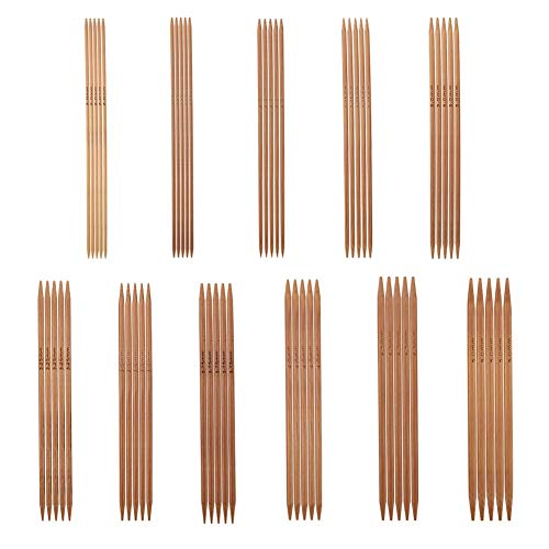 55pcs Double Pointed Knitting Needles 11 Sizes Stainless Steel