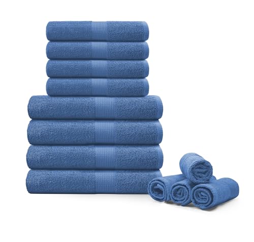 Blue Luxury Bamboo Blend Towel Set of 6 — Samar Imports, LLC