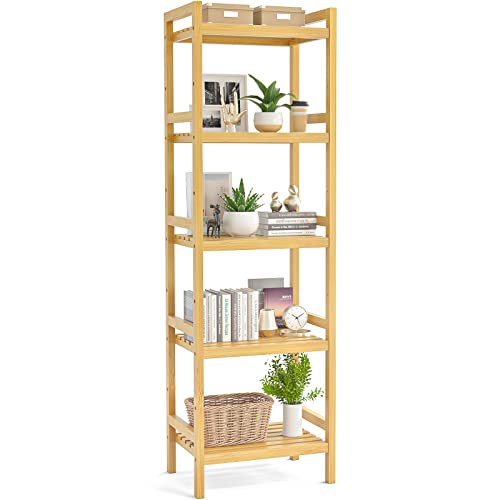 ToiletTree Products Deluxe Bamboo Freestanding Bathroom Organizing Shelf 5-Tier Shelf