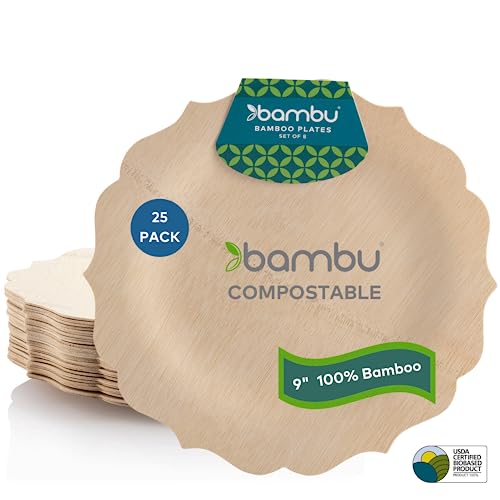 100% Compostable Oval Paper Plates [10 inch - 50-Pack] Elegant Disposable Dinner Platter Heavy-Duty Quality Natural Bagasse Unbleached Eco-Friendly