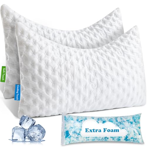 Qutool Cooling Bed Pillows for Sleeping Adjustable Gel Shredded