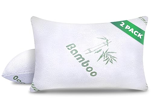 Memory Foam Hypoallergenic Comfort Cooling Bamboo Pillow - Set of 2 - King, White