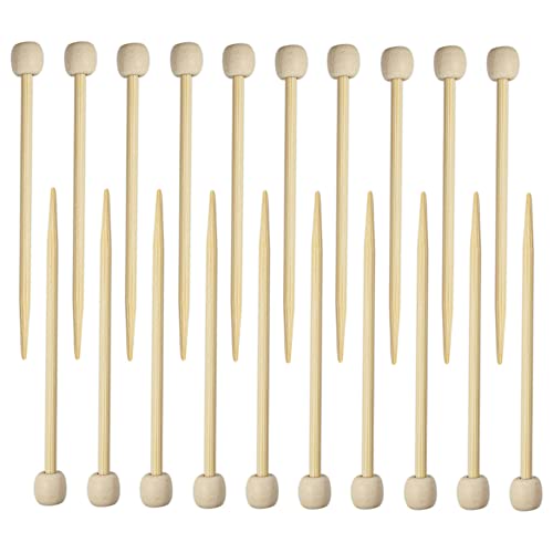 EECOO 36PCS Bamboo Knitting Needle Set Single Point Carbonized