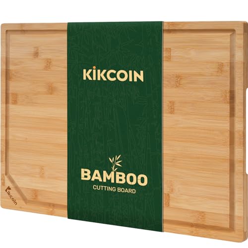 Brimley Bamboo Wood Cutting Board - Wooden Cutting Board with Containers and Lids for Food Storage - Over Edge Hanging Cutting Boards for Kitchen