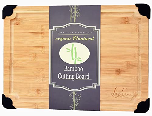 Extra Large Organic Bamboo Cutting Board for Kitchen - Wood Butcher Block - Wood Cutting Board with Juice Groove - Kitchen Chopping Board for Meat