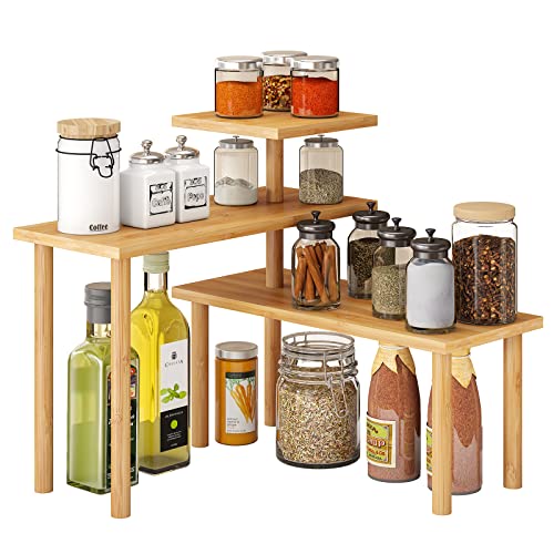 Spice Rack Organizer for Cabinet, Bamboo Spice Rack Organizer for Counter  Top 3-Tier Spice Shelf Versatile Seasoning Organizer Space Saving Wooden  Spice Rack - China Kitchen Organizer and Bamboo Spice Rack price