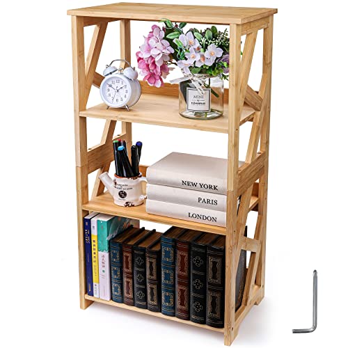 4 Tier Kids Small Bookshelf 3 Shelf, Book Organizer Storage Open Shelf  Rack, Display Shelves For Bedroom Living Room Bathroom Office, White