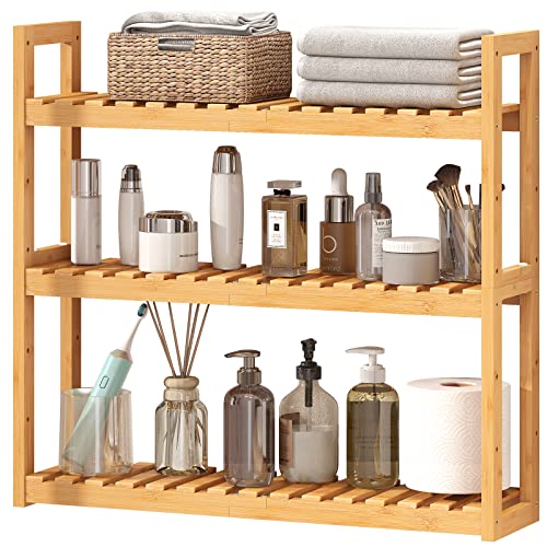 Galood Bathroom Storage Shelves Organizer Adjustable 3 Tiers, Over