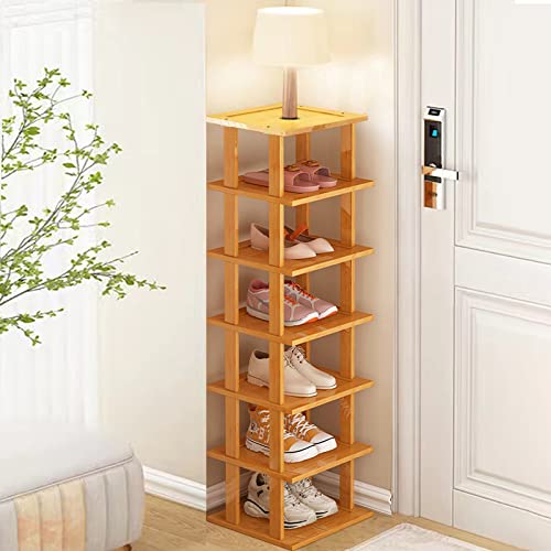 4-Tier Expandable Shoe Rack, Adjustable Shoes Organizer Storage Shelf,  Wooden and Metal Free Standing Shoe Rack for Closet Entryway Doorway Garage  and Small Space 