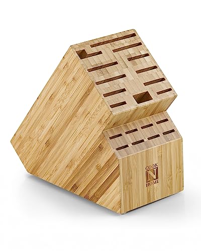NIUXX in-Drawer Knife Block with 16 Knives, Bamboo Knife Organizer for  Steak Knives, Chef Knives and Sharpener, Cutlery Holder with Detachable  Knife