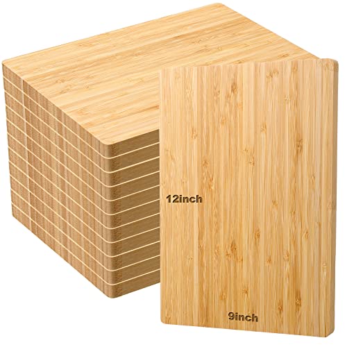 (Set of 12) 12x9 Bulk Plain Rectangular Blank Bamboo Cutting Boards
