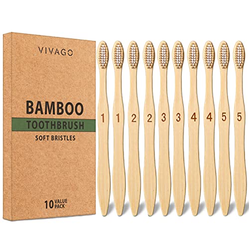 Sea Turtle Bamboo Toothbrushes - 4 Pack for Adults