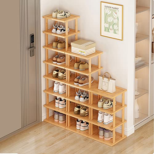 viewcare Shoe Rack, 4-Tier Long Shoe Rack for Entryway, Bamboo